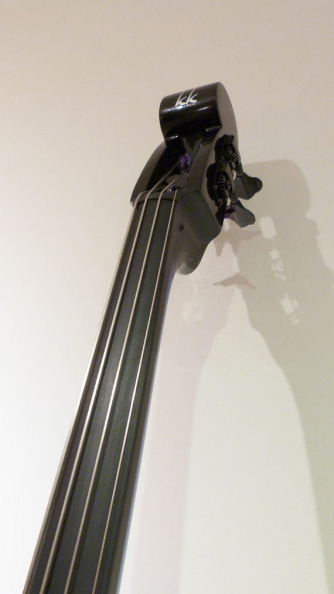 KK Baby Bass model KB1 head scroll – electric upright bass