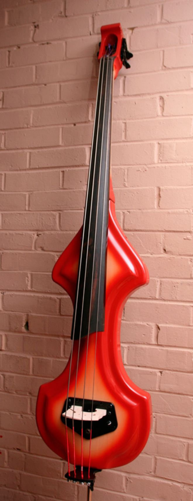 KK Baby Bass Model KB1 nordic red burst- front. electric upright bass