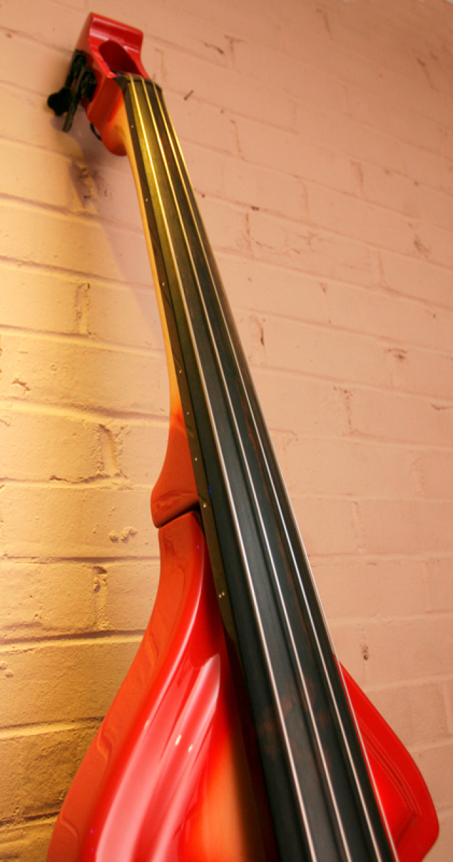 KK Baby Bass Model KB1 nordic red burst- neck. electric upright bass