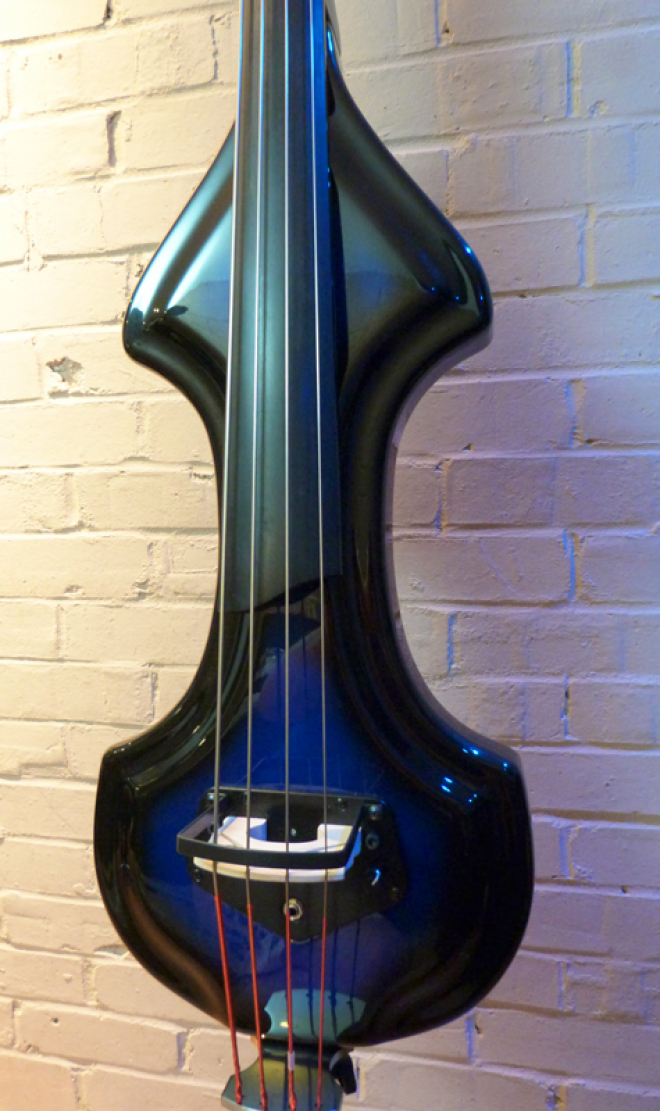 KK Baby Bass model KB1 blue burst custom body – electric upright bass