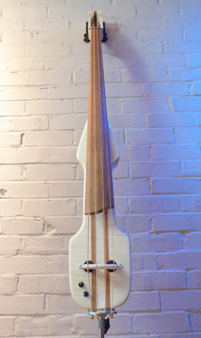 KK Baby Bass model KB2 flamed maple front – electric upright bass