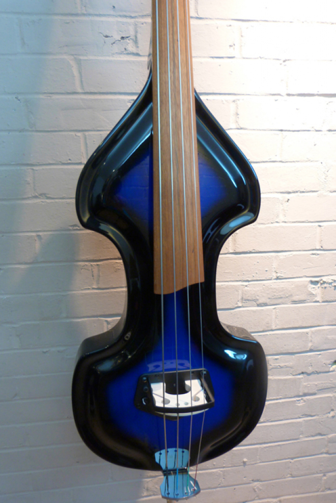 KK Baby Bass model KB Vintage blue burst body – electric upright bass
