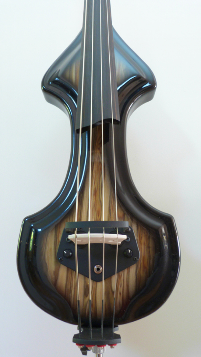 KK Baby Bass model KB1 Spanish Olive burst to black body – electric upright bass