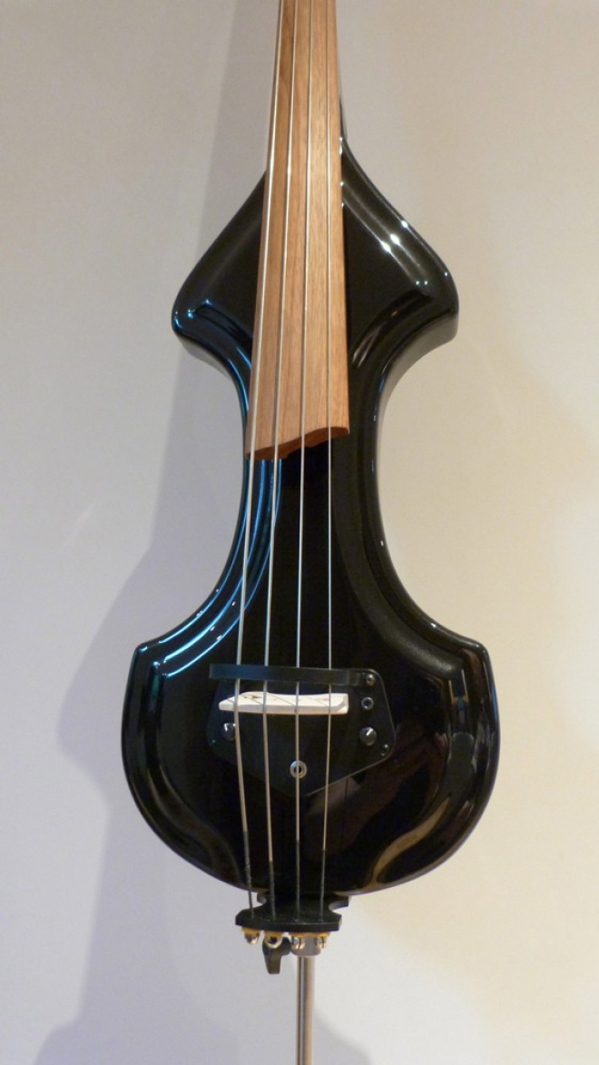 KK Baby Bass model KB1 solid black body– electric upright bass