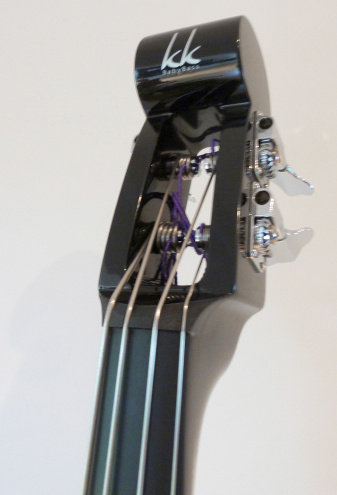 KK Baby Bass model KB2 solid black headscroll – electric upright bass